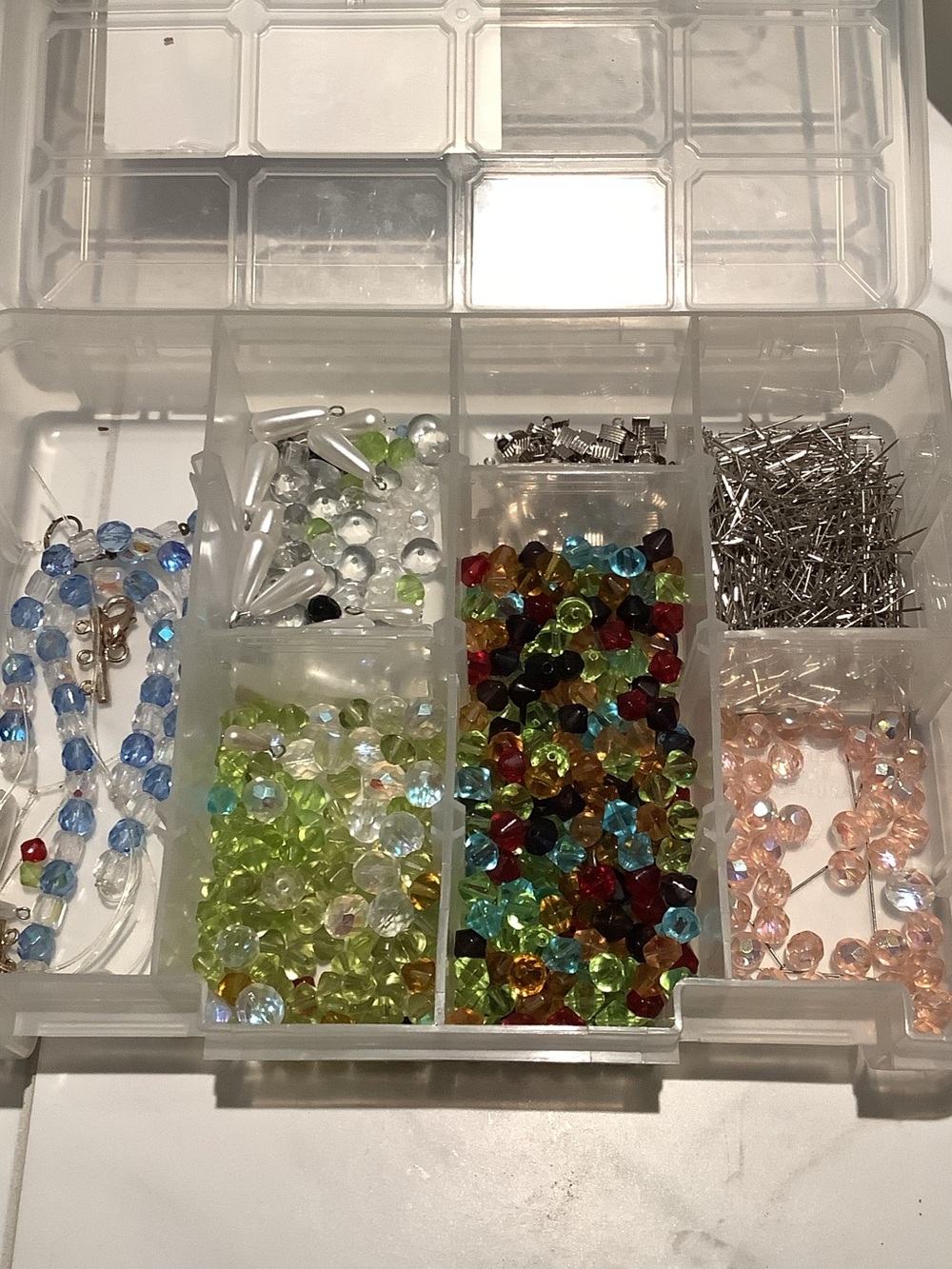 Mix Lot 3+ lbs VTG~New Glass~Plastic~Wood~Seed Beads & Various Types of Findings - Picture 4 of 11